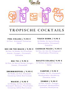 Braun Symbole Cocktailkarte